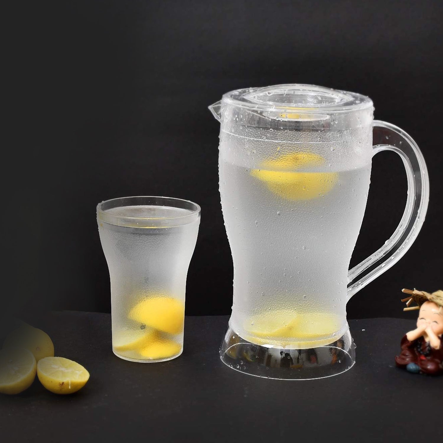 Apex Unbreakable Lemon Jug Set with 6 Glasses – 1200ML Jug + 300ML Glasses Approx Apex Unbreakable Lemon Jug Set with 6 Glasses – 1200ML Jug + 300ML Glasses Approx